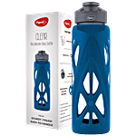 Pigeon Clear Borosilicate Glass Bottle - Protective Silicone Cover, Blue 750 ml