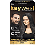 Keywest Salon Expert Cream Hair Color - Natural Black, 2 In 1 Formula 65 ml