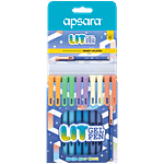 Apsara Lit Gel Pens - Trendy Colours, Blue Ink 10 pcs