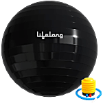 Lifelong 55cm Gym Ball for Exercise & Yoga with Foot Pump (Black) 1 pc