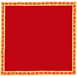 Creative Space Red Velvet Pooja Cloth Aasan For Mandir With Golden Border - 30x30 cm 1 pc