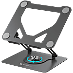 Portronics My Buddy K11 Metal Laptop Stand - 360° Rotation, Black 1 pc