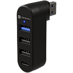 Portronics MPort Spin 4-In-1 USB Hub - Type-C, Black 1 pc