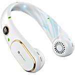 Portronics Gobreeze Portable Rechargeable Neck Fan - 4 Speed Mode, White 1 pc