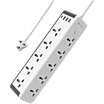Portronics Power Plate 14 Extension Board - 10 Universal Sockets, White 1 pc