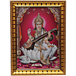 Svasti Saraswati Deity Framed Photo 1 pc