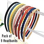 Pearlfiesta Combo Plastic Braid Hair Bands For Girls & Teens - Matte Finish Birthday Return Gift 9 pcs