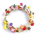 Pearlfiesta Boho Flower Crown Rose Headpiece Tiara For Women & Girls - Multicolour 9 pcs