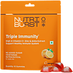 Nutriburst Orange Flavoured Triple Immunity Gummies 10 pcs