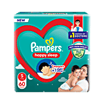 Pampers  Happy Sleep Pant Style Baby Diapers - Small, 4-8 Kg 60 pcs