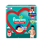 Pampers  Happy Sleep Pant Style Baby Diapers - XL, 12-17 Kg 34 pcs
