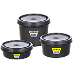 Urban Chef Grande Lunch Box Containers - Black 3 pcs (600 ml, 450 ml, 290 ml)