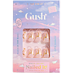 Gush Beauty  Nailed It Celestial Gold Short Round Reusable Luxury Press On Nails With Application Kit 1 pc