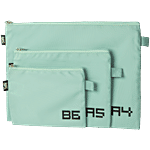 QIPS Zipper Document Organizers File Bags - Polyester, Turquoise Blue 3 pcs