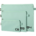 QIPS Zipper Document Organizers File Bags - Polyester, Turquoise Blue 3 pcs