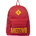 QIPS Motiv8 Solid Backpack - For School / College, 38.1 cm, Unisex, Red 1 pc