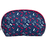 QIPS Semi Circle Printed Zipper Cosmetic Bag - For Travel Accessory, Blue 1 pc
