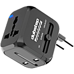 Dubstep Voyager 25W Universal Travel Adapter With Dual USB-A & Type-C Port - Black 1 Unit