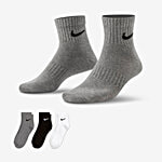 Nike Everyday Lightweight Socks - Grey, Black, White 3 Pairs (Size - L)