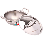 Wonderchef Stella Triply Stainless Steel Kadhai - With Lid, 24 cm 3 L