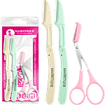 Majestique Eyebrow Trimming Scissors With Foldable Razor 3 pcs