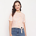 Madame Peach Printed Crop Top 1 pc (Size - XL)