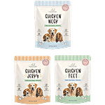Pawpourri Chicken Dog Treats - Neck, Jerky, Feet 80 g (Pack of 3)