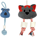Pawpourri Chew Pet Toy Bundle - Black & Blue 2 pcs