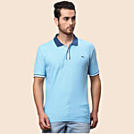 Park Avenue Medium Blue Slim Fit Polo T-Shirt 1 pc (Size - 39)