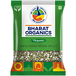 Bharat Organics Unpolished Organic Moong Chilka/Split 500 g