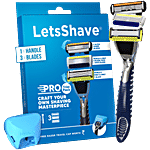 LetsShave Pro Trial Pack Razor + Blades - For Men 5 pcs