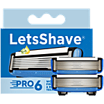 LetsShave Pro 6 Manual Shaving Razor Blades Refills/Cartridge - For Men 2 pcs