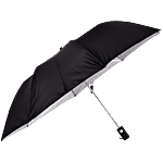Sun Brand Safire 23 Inch 2-Fold Auto Open UV Protective Black Silver Umbrella 1 pc