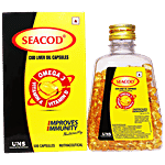 Seacod Cod Liver Oil Capsules With Natural Omega 3,Vitamin D & A 500 pcs (type B)