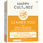 Happy Cultures Leaner You Lemon Flavoured Probiotics & L-Carnitine Nutraceutical For Adults 30 g (15 Sachets x 2 g)