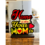 Pearlfiesta "Home Is Where Mom Is" Wooden Trophy Gift - Multicolour, 15 x 14 cm 1 pc