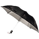 Citizen Black & Silver Folding Umbrella With Reflective Piping 1 pc