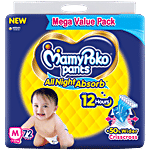 Mamypoko Pants All Night Absorb Diapers - M, 7-12 kg 72 pcs