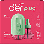 Godrej Aer Plug Rose Blossom Electric Air Freshener 1 pc (Device + 2 x 20 ml Fragrance Liquid Vaporiser Refills)