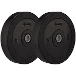 Lifelong LLRP02 Rubber Weight Plates - 30 mm Diameter 2 pcs (5 kg Each)