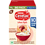 Nestle Cerelac Wheat Apple Baby Food Cereal - No Refined Sugar & Preservatives, 6 To 24 Months 700 g (2 x 350 g)