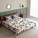 Sarangi Creations Double Bedsheet With Pillow Covers Microfibre 130 GSM - Floral Design, Multicolour 1 Set