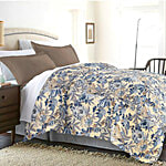 Sarangi Creations Double Comforter Microfibre - Floral Design, Blue 1 pc