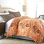 Sarangi Creations Double Comforter Microfibre - Floral Design, Peach 1 pc