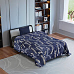 Sarangi Creations Single Comforter Microfibre - Leaf Design, Blue 1 pc