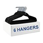 Homestrap Velvet Plastic Clothes Hanger - Black 6 pcs