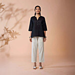 Daali Black Cotton Regular Fit Tunic 1 pc (Size - XL)