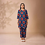 Daali Blue Cotton Regular Fit Printed Kurta 1 Set (Size - M)