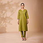 Daali Olive Green Cotton Regular Fit Kurta 1 Set (Size - XXL)