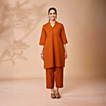 Daali Orange Regular Fit Kurta 1 Set (Size - L)